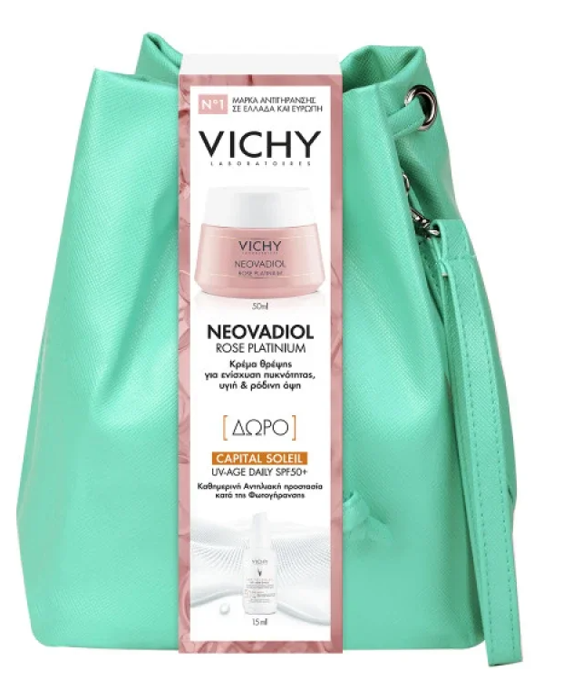 VICHY - Promo Neovadiol Rose Platinum για Πολύ Ξηρή Επιδερμίδα 50ml + Δώρο Capital Soleil SPF50+ UV-AGE Daily 15ml σε Μοντέρνο Τσαντάκι