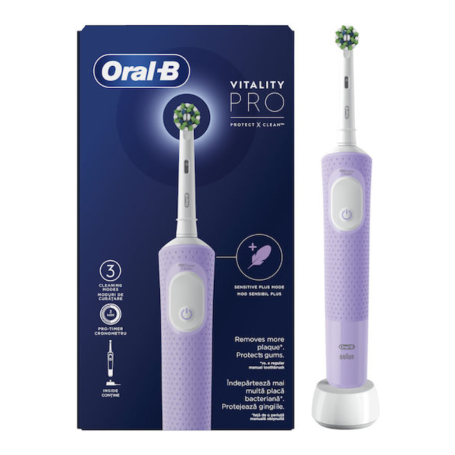 ORAL-B - Vitality Pro Επαναφορτιζόμενη Ηλεκτρική Οδοντόβουρτσα Λιλά 1τμχ