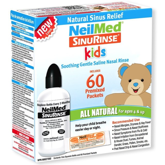 NEILMED - Sinus Rinse Kids Kit Σύστημα Ρινικών Πλύσεων για Παιδιά Συσκευή +60 Φακελάκια