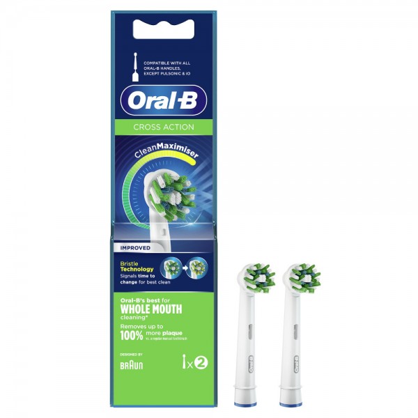 ORAL-B - Cross Action CleanMaximiser Improved Ανταλλακτικές Κεφαλές για Ηλεκτρική Οδοντόβουρτσα 2τμχ