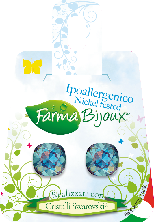 Farma Bijoux Cush Square 10mm Royal Υποαλλεργικά Σκουλαρίκια [BE101C20] 1 Ζευγάρι