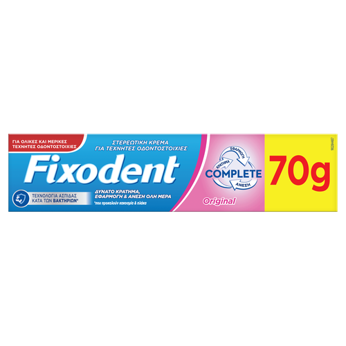 FIXODENT - Complete Original Στερεωτική Κρέμα για Τεχνητή Οδοντοστοιχία 70g