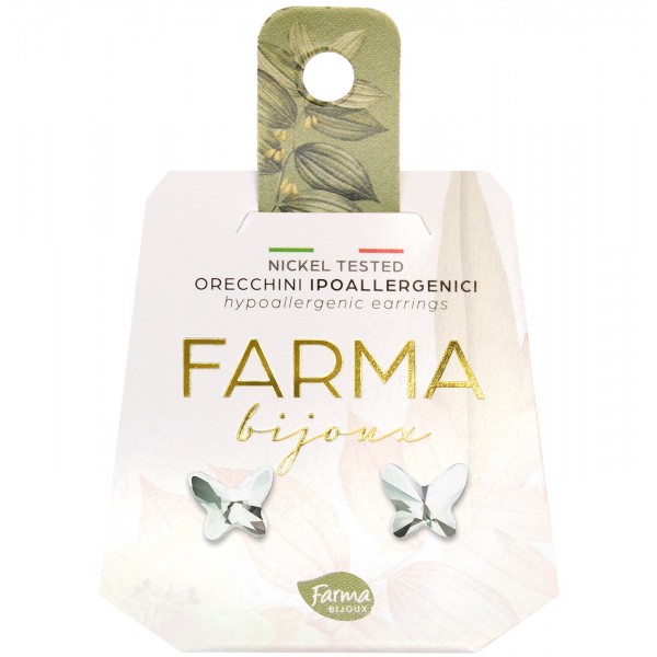 FARMA BIJOUX - Υποαλλεργικά Σκουλαρίκια Κρύσταλλα Πεταλούδες 8,0mm (BE161C01) 1 Ζευγάρι