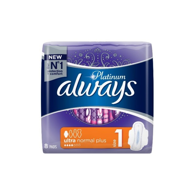 ALWAYS - Platinum Ultra Normal Plus Size 1, 8τμχ