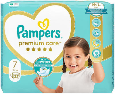 PAMPERS - Premium Care Νο7 (15+kg) Βρεφικές Πάνες 32τμχ