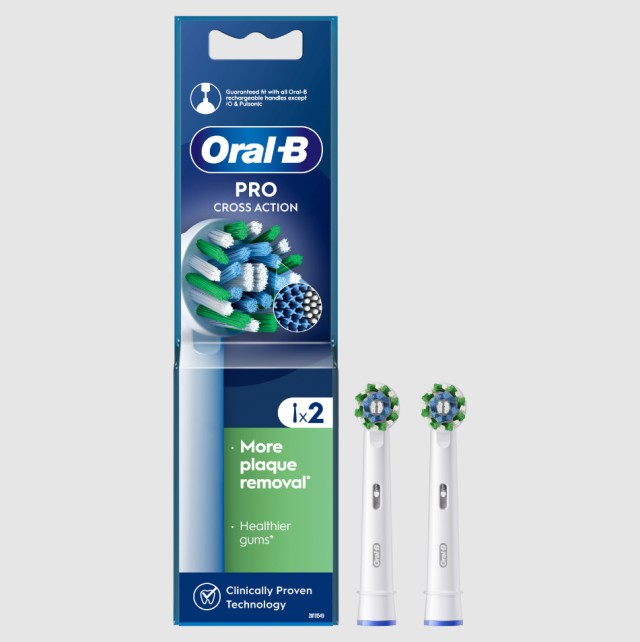 ORAL-B - Pro Cross Action Ανταλλακτικές Κεφαλές για Ηλεκτρική Οδοντόβουρτσα 2τμχ