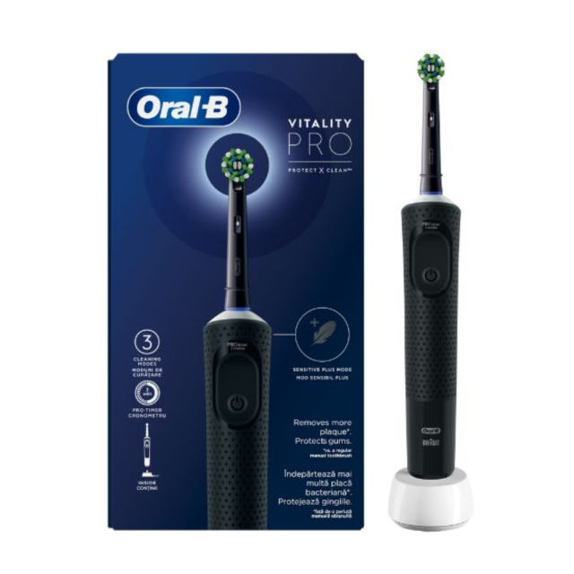 ORAL-B - Vitality Pro Επαναφορτιζόμενη Ηλεκτρική Οδοντόβουρτσα Μαύρη 1τμχ