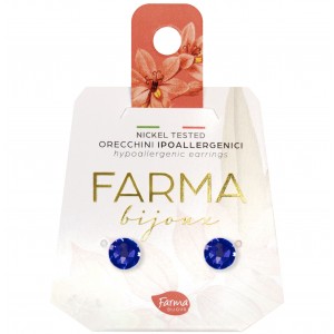 FARMA BIJOUX - Υποαλλεργικά Σκουλαρίκια Κρύσταλλα Μπλε 6,3mm (BE58C397) 1 Ζευγάρι