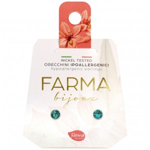 FARMA BIJOUX - Υποαλλεργικά Σκουλαρίκια Κρύσταλλα Μπλέ 4,1mm (BE26C229)  1 Ζευγάρι