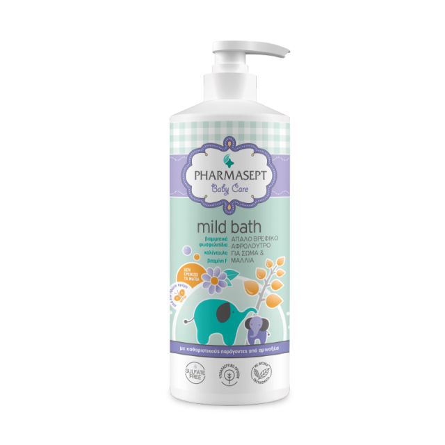 PHARMASEPT - Baby Care Mild Bath Παιδικό Αφρόλουτρο για Σώμα & Μαλλιά Χωρίς Αλκάλια ή Σαπούνι με Ουδέτερο pH7 500ml