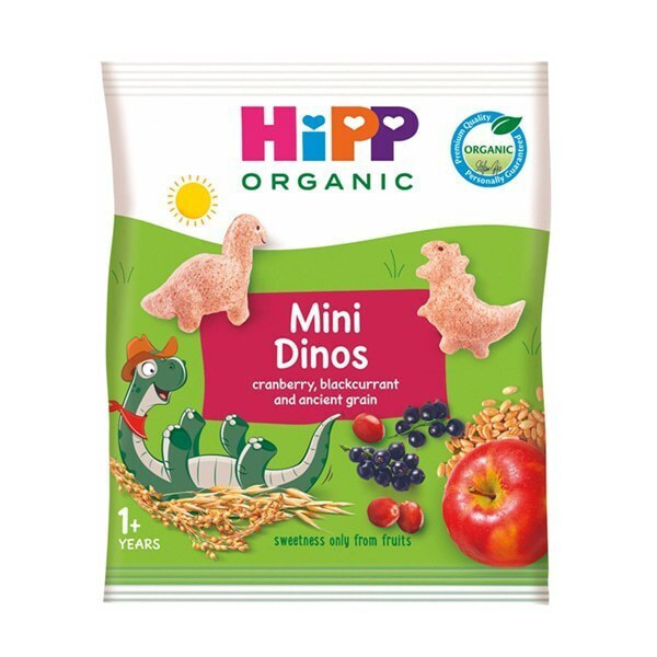 HIPP - Mini Dinos Παιδικό Σνακ Δημητριακών σε Σχήμα Δεινοσαυράκι 1y+ 30g