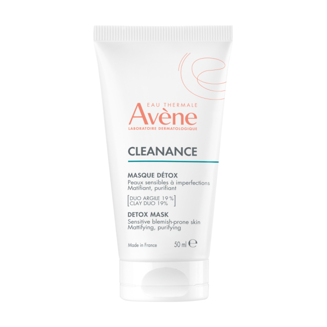 AVENE - Cleanance Detox Face Mask Μάσκα Προσώπου για Αποτοξίνωση, Κατάλληλη για Ευαίσθητο Δέρμα με Ατέλειες 50ml