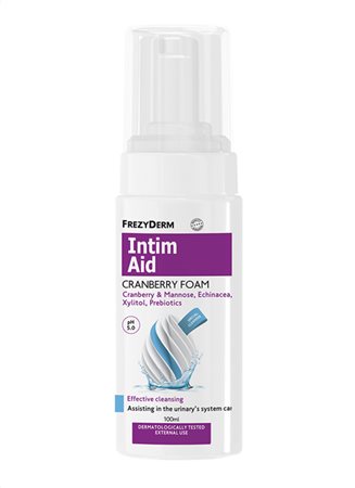 FREZYDERM - Intim Aid Cranberry Foam Πλούσιος Αφρός Καθαρισμού και Φροντίδας της Ευαίσθητης Περιοχής pH 5.5 100ml