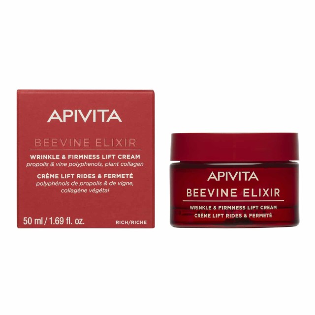 APIVITA -  Beevine Elixir Wrinkle & Firmness Lift Cream Rich Αντιρυτιδική Κρέμα Ημέρας Πλούσιας Υφής για Σύσφιξη & Lifting 50ml