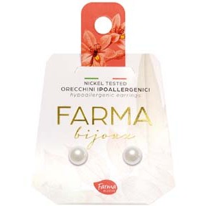 FARMA BIJOUX - Υποαλλεργικά Σκουλαρίκια Πέρλες Λευκές 6mm (BEP6C50) 1 Ζευγάρι