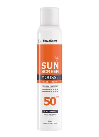 FREZYDERM - Sun Screen Mousse SPF50+ Αντηλιακός Αφρός Πού Υψηλής Ηλιοπροστασίας 200ml