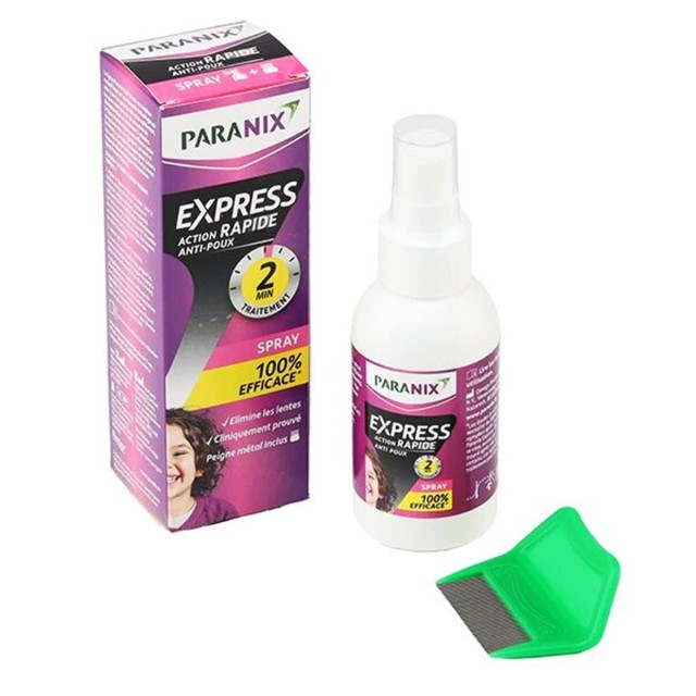 PARANIX - Promo Express Rapid Action Anti-Lice 2 Minute Treatment Spray για τις Ψείρες 95ml & Χτενάκι για τις Ψείρες