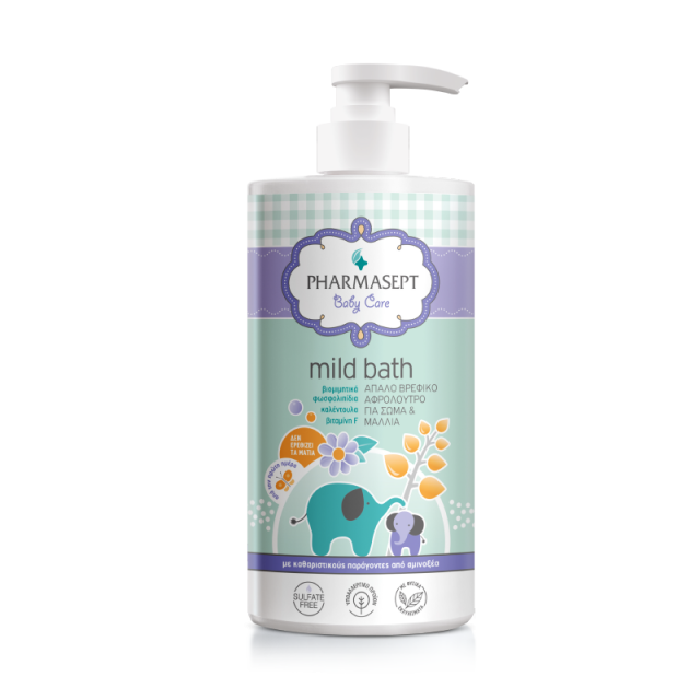 PHARMASEPT - Baby Care Tol Velvet Mild Bath Απαλό παιδικό Αφρόλουτρο για Σώμα και Μαλλιά 1Lt