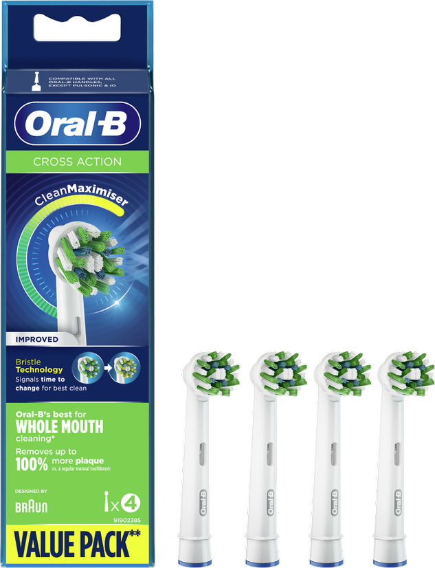 ORAL-B - CrossAction Ανταλλακτικές Κεφαλές για Ηλεκτρική Οδοντόβουρτσα 4 τμχ