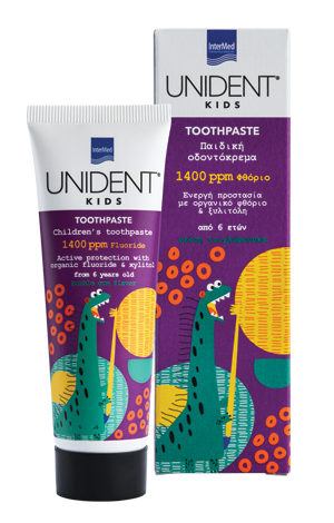INTERMED - Unident kids toothpaste 1400 ppm Φθοριούχος Οδοντόκρεμα για την Φροντίδα των Παιδικών Δοντιών 50ml