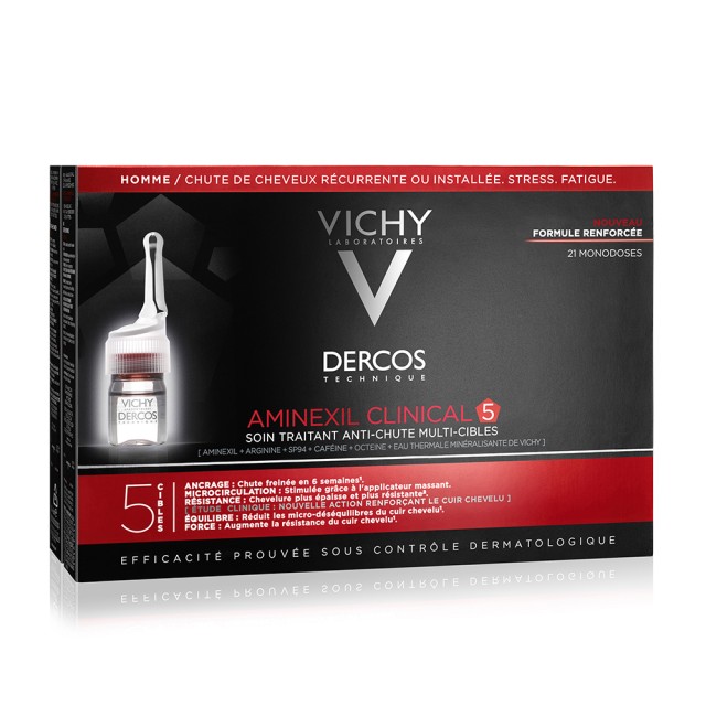 VICHY - Dercos Aminexil Clinical 5 Men Αμπούλες Τριχόπτωσης Για Άνδρες 21 X 6ml