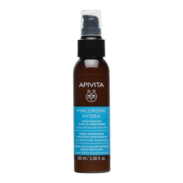 APIVITA - Hyaluronic Hydra Leave In Conditioner Κρέμα Ενυδάτωσης Μαλλιών χωρίς Ξέβγαλμα με Honey STB+ Υαλουρονικό Οξύ, 100ml