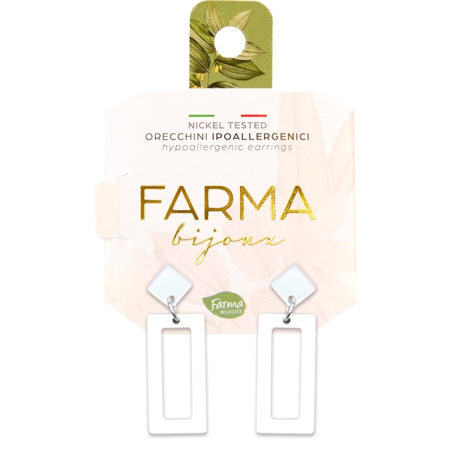 FARMA BIJOUX - Υποαλλεργικά Σκουλαρίκια Κρεμαστά Πλαίσια Περλέ 27mm (PLC50) 1 Ζευγάρι