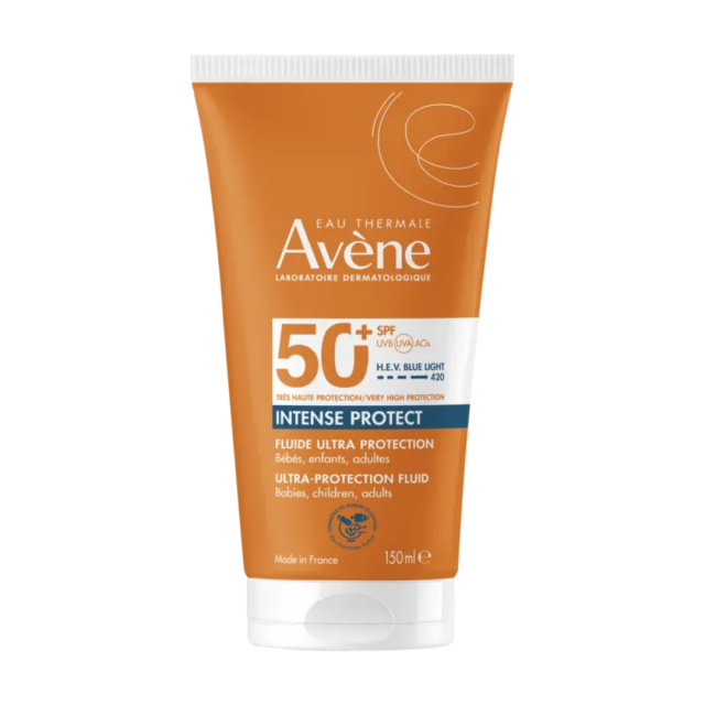 AVENE - Eau Thermale Intense Protect SPF50+ Αντηλιακό Γαλάκτωμα για Πρόσωπο - Σώμα για Όλη την Οικογένεια 150ml