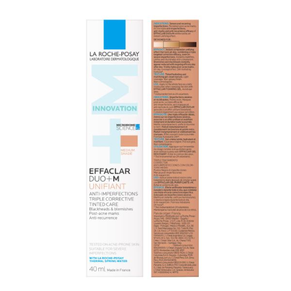 LA ROCHE POSAY - Effaclar Duo +M Unifiant Medium Shade Επανορθωτική Κρέμα Για Την Ακνεϊκή Επιδερμίδα Με Χρώμα Μεσαία Απόχρωση 40ml