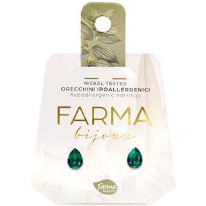 FARMA BIJOUX - Υποαλλεργικά Σκουλαρίκια Σταγόνες Σμαραγδί 6mm (47C15) 1 Ζευγάρι