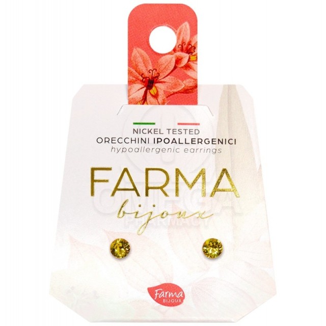 FARMA BIJOUX - Υποαλλεργικά Σκουλαρίκια Κρύσταλλα Απαλό Κίτρινο 4,1mm (BE26C226) 1 Ζευγάρι