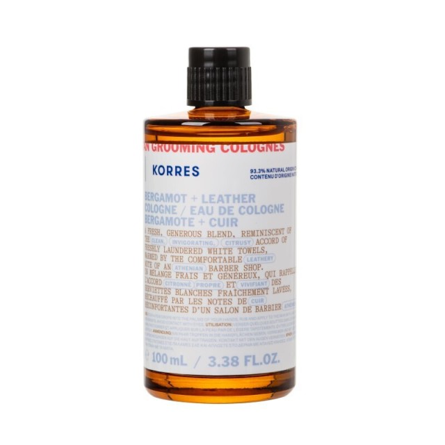 KORRES - ​Athenian Grooming Eau de Cologne Bergamot & Leather Ανδρική Κολώνια Περγαμόντο 100ml