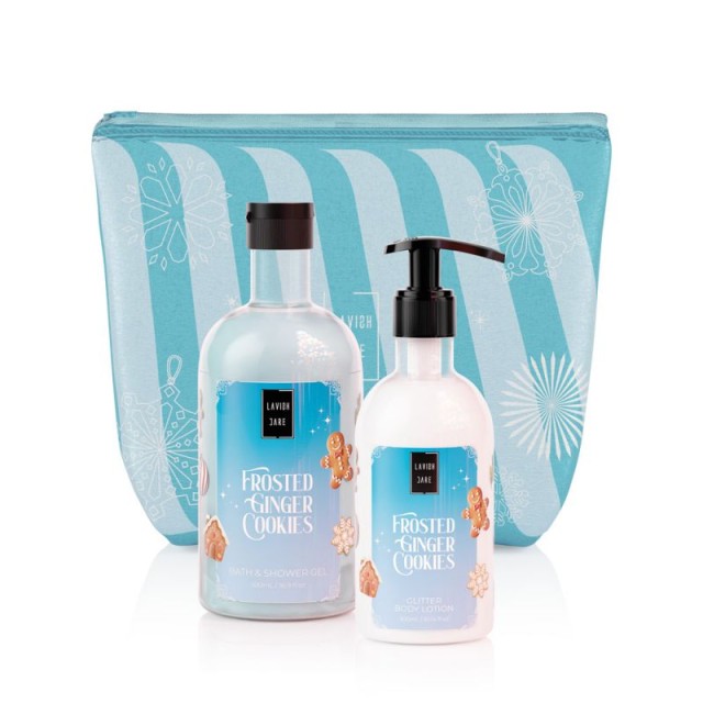 LAVISH CARE - Promo Frosted Ginger Cookies Bath & Shower Gel Αφρόλουτρο 500ml & Glitter Body Lotion Γαλάκτωμα Σώματος με Άρωμα Τζίντζερ, Περγαμόντο, Κεχριμπάρι 300ml