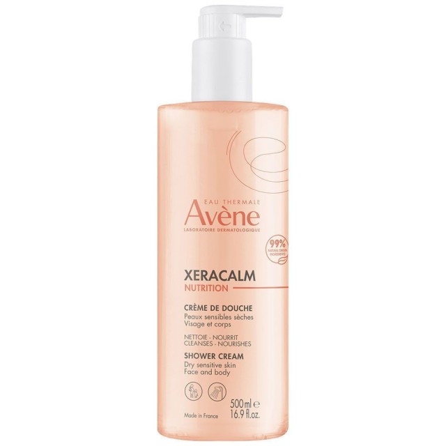 AVENE - XeraCalm Nutrition Shower Cream Κρέμα Καθαρισμού Προσώπου & Σώματος Για Ευαίσθητες & Ξηρές Επιδερμίδες 500ml