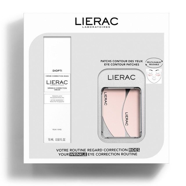 LIERAC - Promo Diopti Κρέμα Διόρθωσης Ρυτίδων 15ml & Επαναχρησιμοποιούμενα Patches 1 Ζευγάρι