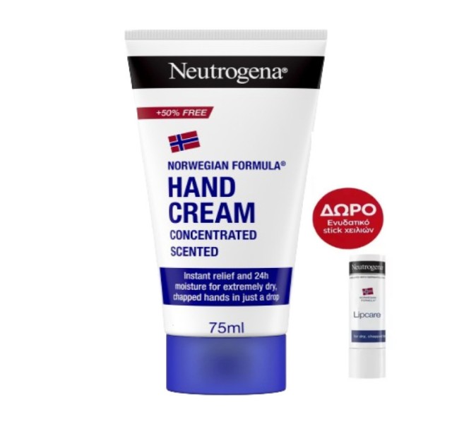 NEUTROGENA - Promo Norwegian Formula Εντατική Φροντίδα Χεριών & Χειλιών Συμπυκνωμένη Κρέμα Χεριών με Άρωμα 75ml & Lipcare Ενυδατικό Στικ Χειλιών 4,8g