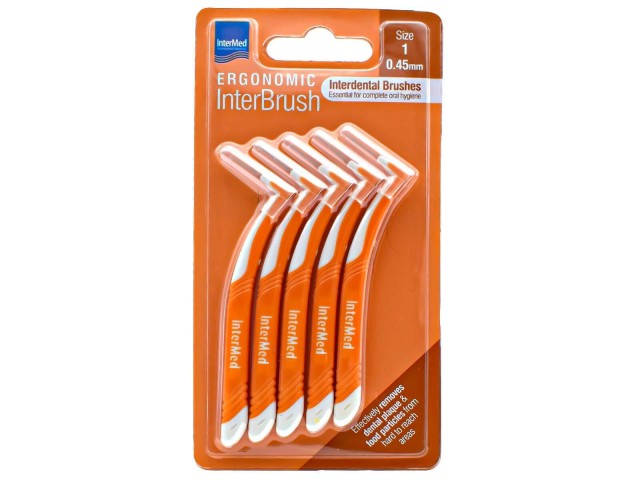 INTERMED - Ergonomic InterBrush Μεσοδόντια Βουρτσάκια 0.45mm Πορτοκαλί 5τμχ