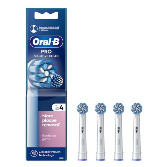 ORAL-B - Pro Sensitive Clean Ανταλλακτικές Κεφαλές Ηλεκτρικής Οδοντόβουρτσας 4 τεμ.