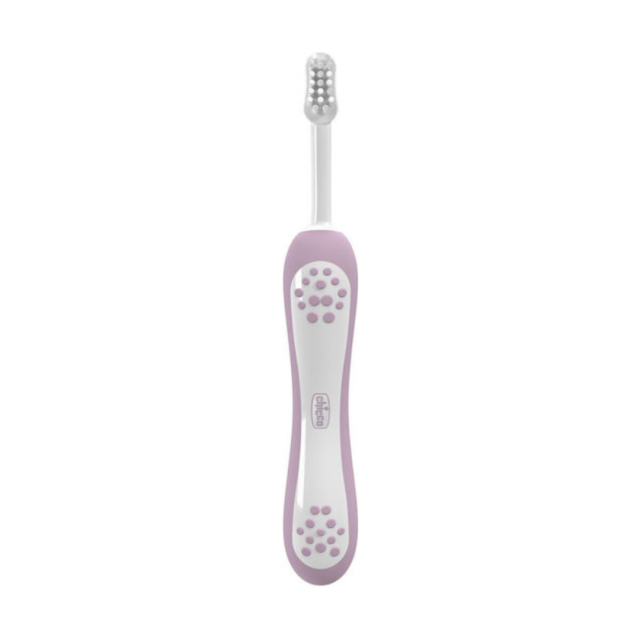 CHICCO - Toothbrush Οδοντόβουρτσα Για Βρέφη Ροζ-Λιλά 6-36 Μηνών, 1τμχ