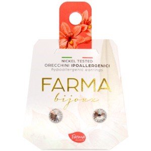 FARMA BIJOUX - Υποαλλεργικά Σκουλαρίκια Κρύσταλλα Στρογγυλά 7,15mm (BE18C01) 1 Ζευγάρι