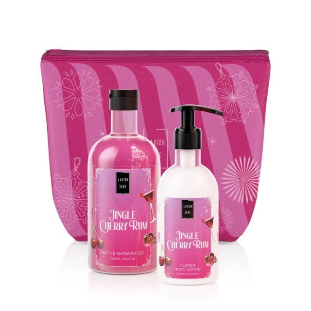 LAVISH CARE - Promo Jingle Cherry Rum Bath & Shower Gel Αφρόλουτρο 500ml & Glitter Body Lotion Γαλάκτωμα Σώματος με Άρωμα Κεράσι 300ml