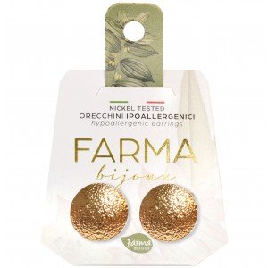 FARMA BIJOUX - Υποαλλεργικά Σκουλαρίκια Επιχρυσωμένα Στρογγυλά Κουμπιά 15mm (BEOLG08) 1 Ζευγάρι