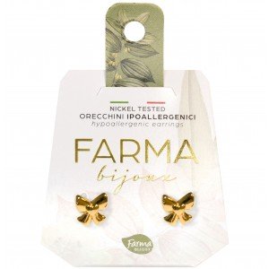 FARMA BIJOUX - Υποαλλεργικά Σκουλαρίκια Χρυσοί Φιόγκοι 10mm (BEG008) 1 Ζευγάρι