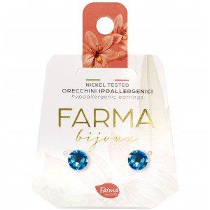 FARMA BIJOUX - Υποαλλεργικά Σκουλαρίκια Κρύσταλλα Μπλε Πάγος 6,3mm (BE58C398) 1 Ζευγάρι