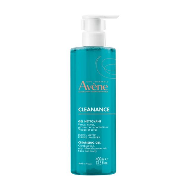 AVENE - Cleanance Gel Nettoyant Τζελ Καθαρισμού Προσώπου - Σώματος για Λιπαρά / με Ατέλειες Δέρματα 400ml